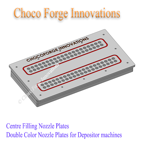 High-precision chocolate depositor nozzle plates for accurate chocolate depositing